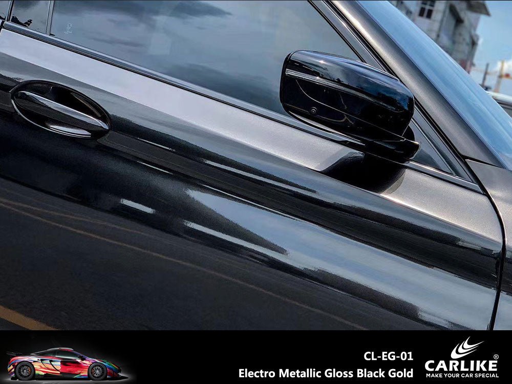 CARLIKE CL-EG-01 Electro Metallic Gloss Black Gold Vinyl - CARLIKE WRAP