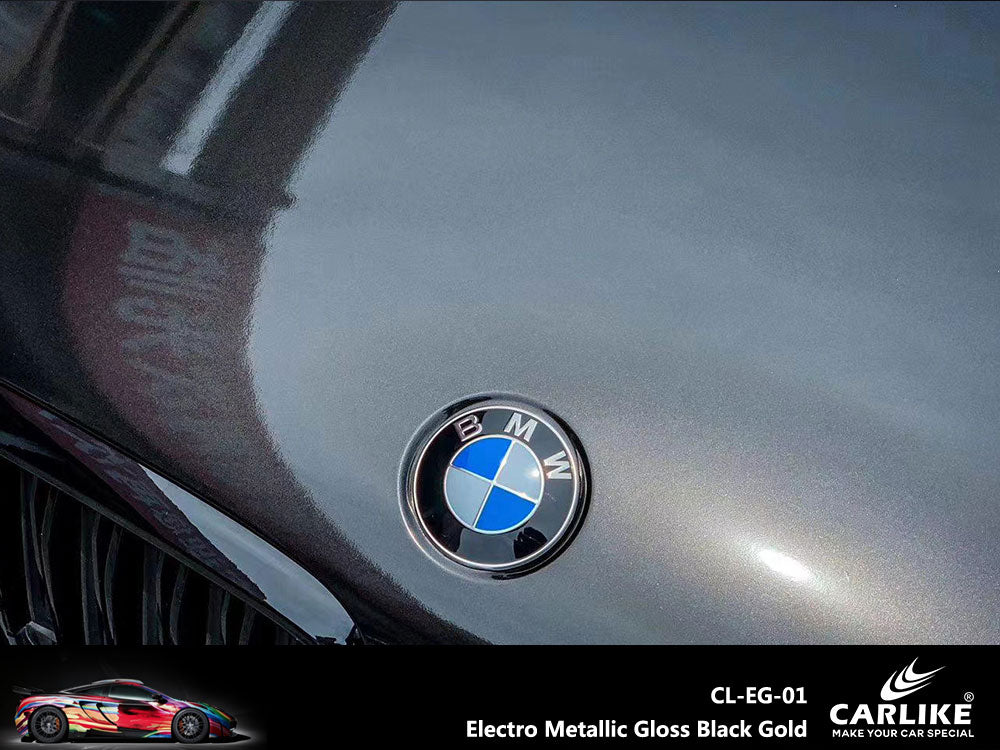 CARLIKE CL-EG-01 Electro Metallic Gloss Black Gold Vinyl - CARLIKE WRAP