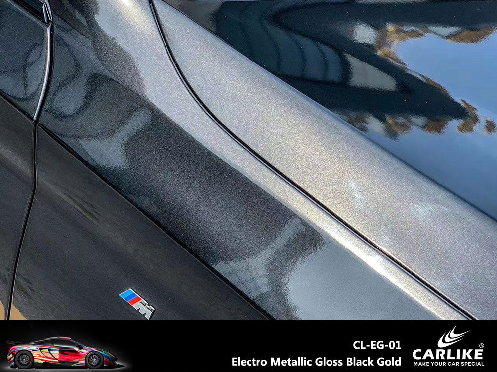 CARLIKE CL-EG-01 Electro Metallic Gloss Black Gold Vinyl - CARLIKE WRAP