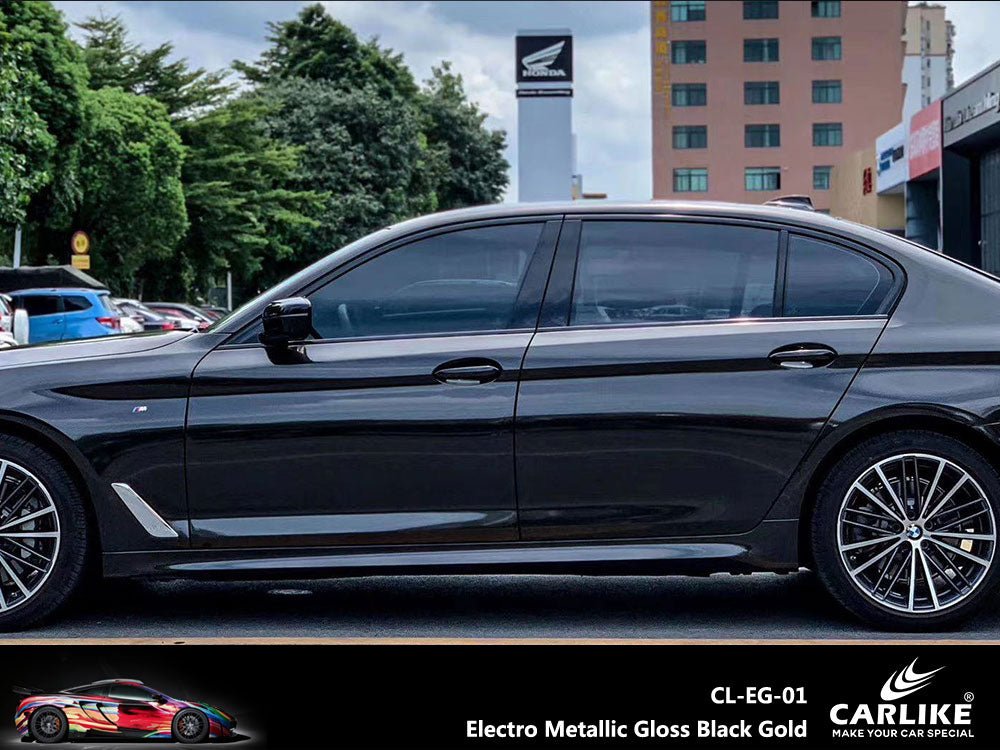 CARLIKE CL-EG-01 Electro Metallic Gloss Black Gold Vinyl - CARLIKE WRAP