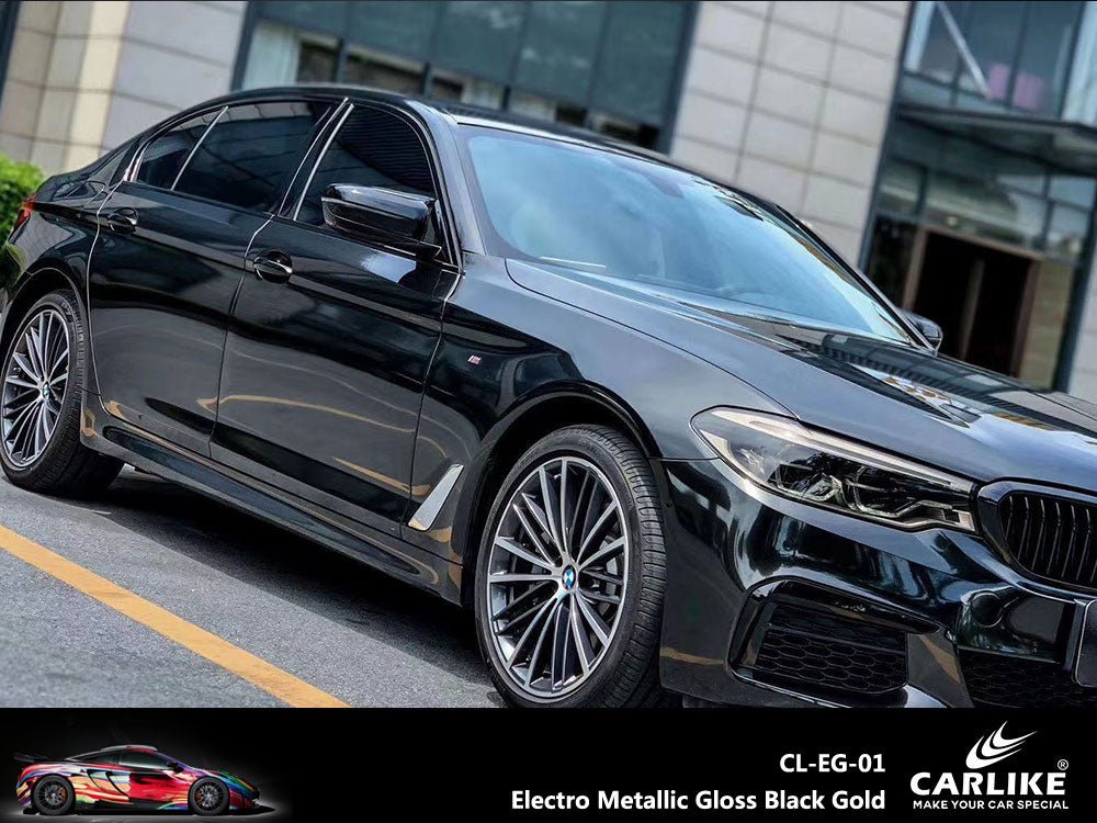CARLIKE CL-EG-01 Electro Metallic Gloss Black Gold Vinyl - CARLIKE WRAP