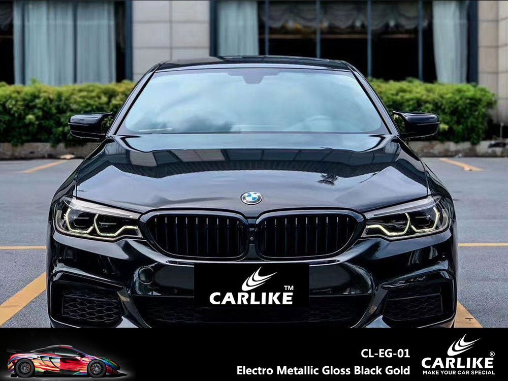 CARLIKE CL-EG-01P Electro Metallic Gloss Black Gold Vinyl PET Liner - CARLIKE WRAP