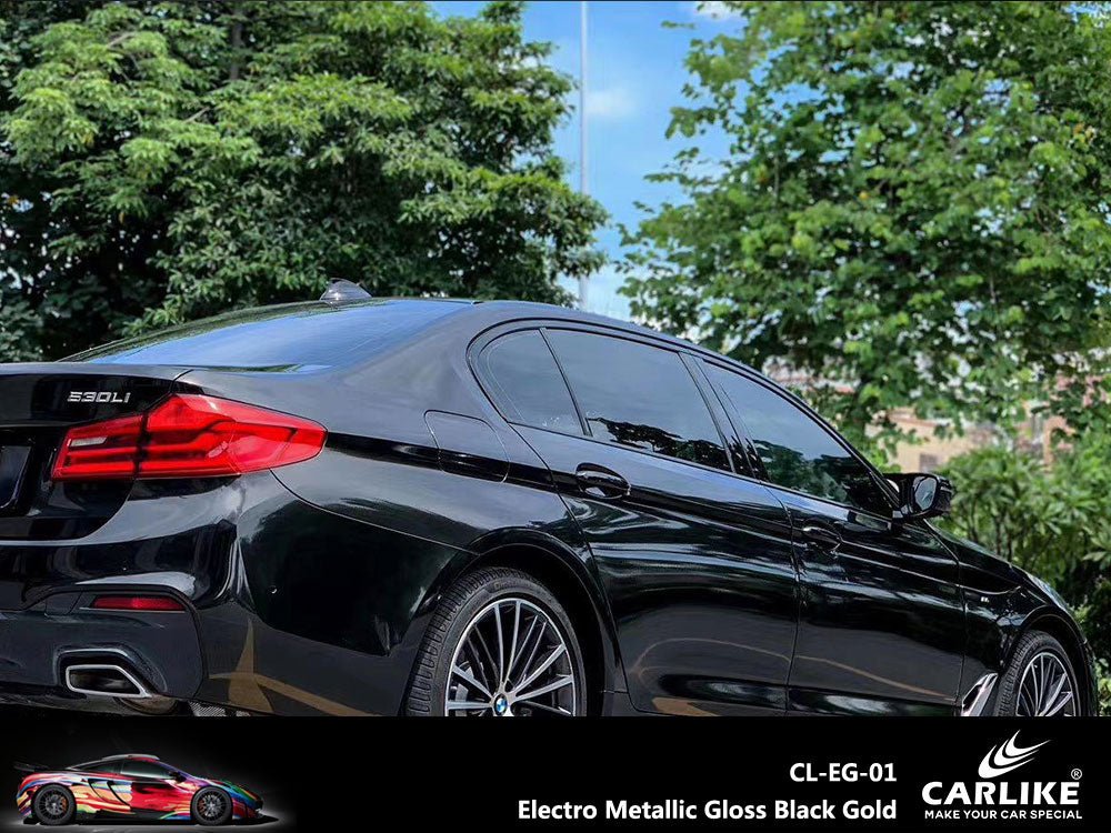 CARLIKE CL-EG-01P Electro Metallic Gloss Black Gold Vinyl PET Liner - CARLIKE WRAP