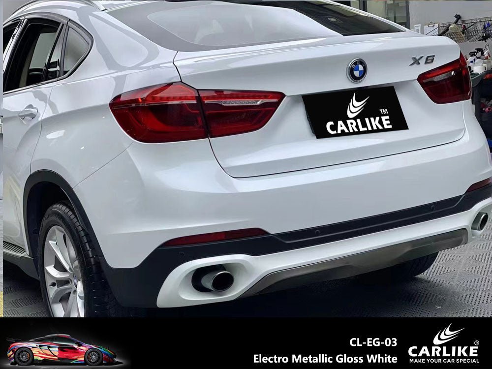 CARLIKE CL-EG-03P Electro Metallic Gloss White Vinyl PET Liner - CARLIKE WRAP