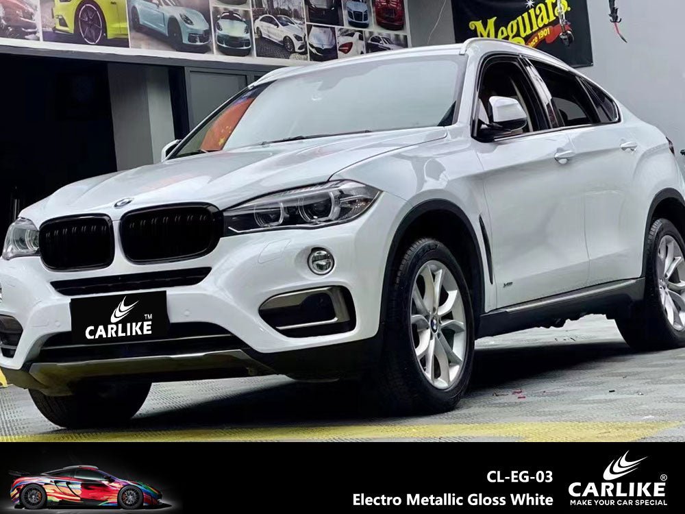 CARLIKE CL-EG-03P Electro Metallic Gloss White Vinyl PET Liner - CARLIKE WRAP
