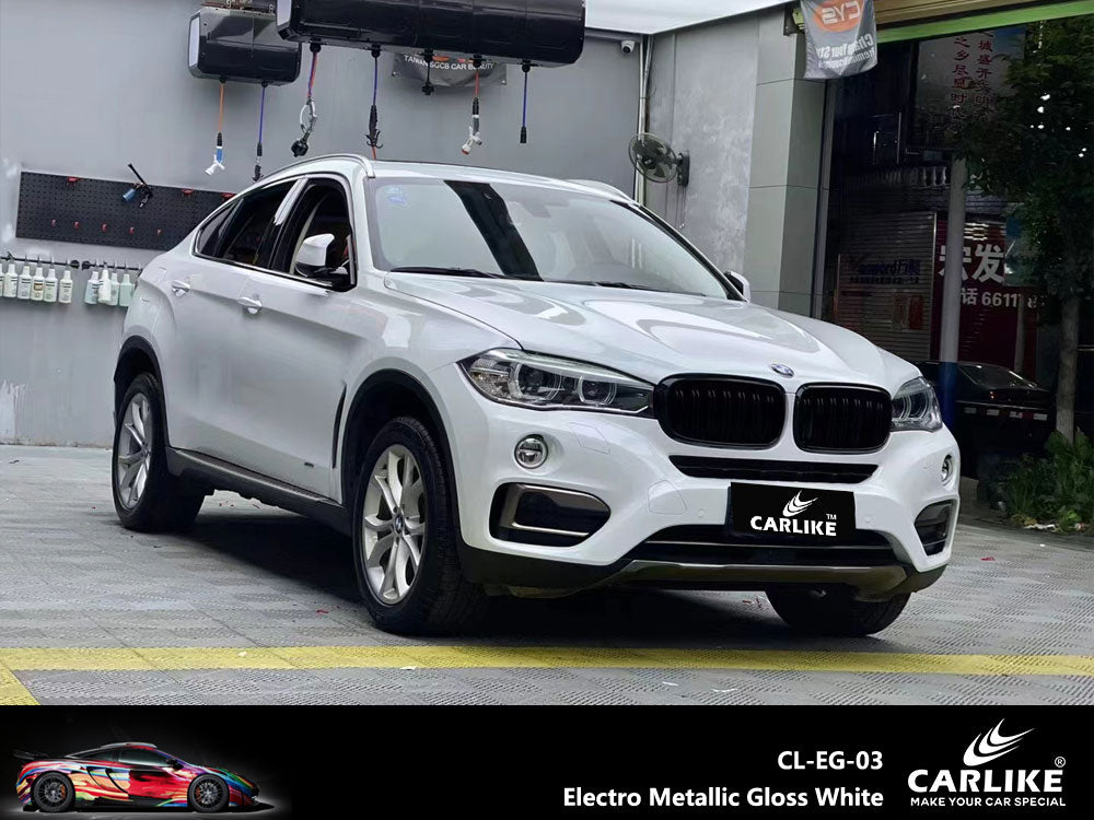 CARLIKE CL-EG-03P Electro Metallic Gloss White Vinyl PET Liner - CARLIKE WRAP