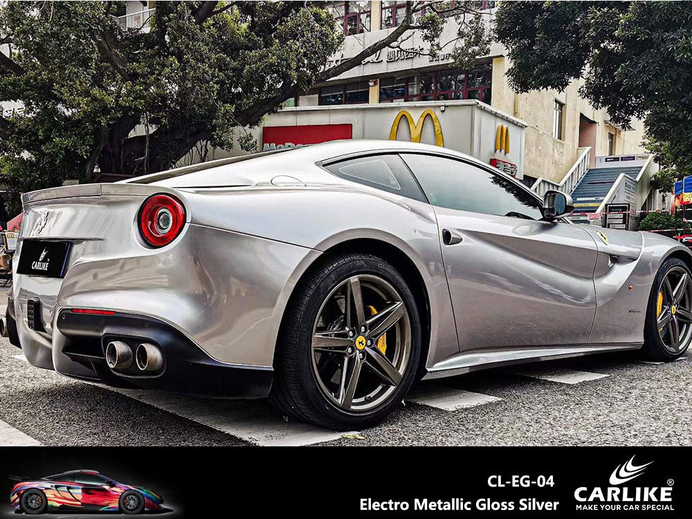CARLIKE CL-EG-04 Electro Metallic Gloss Silver Vinyl - CARLIKE WRAP