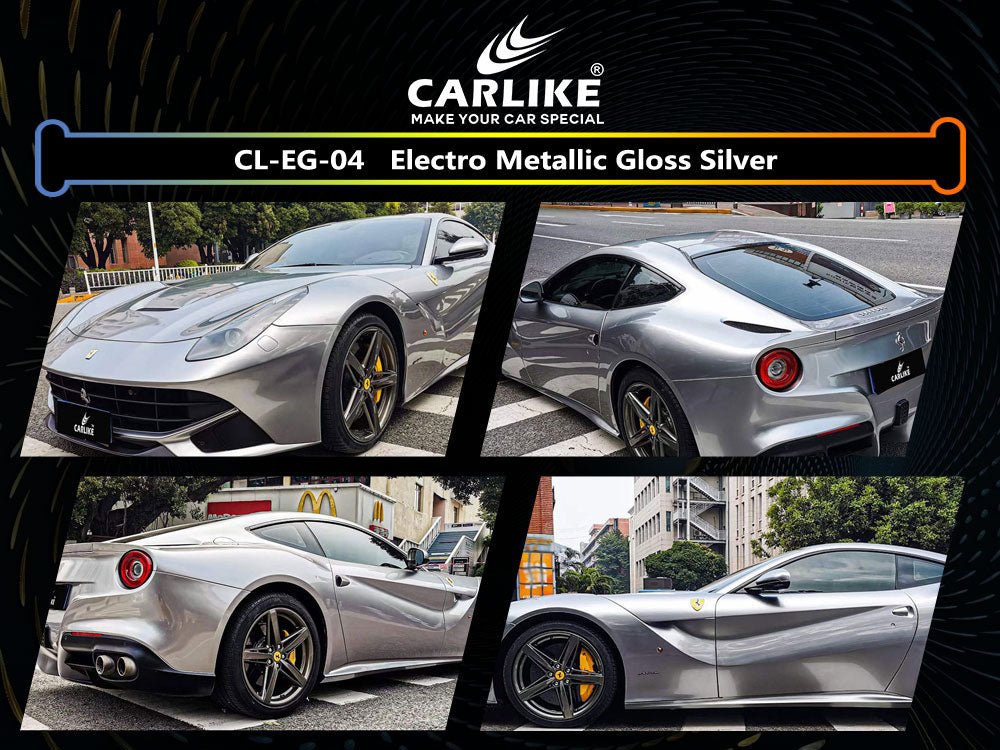 CARLIKE CL-EG-04P Electro Metallic Gloss Silver Vinyl PET Liner - CARLIKE WRAP