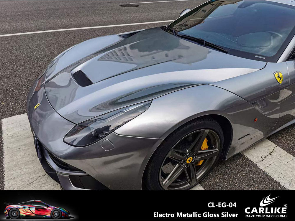CARLIKE CL-EG-04P Electro Metallic Gloss Silver Vinyl PET Liner - CARLIKE WRAP