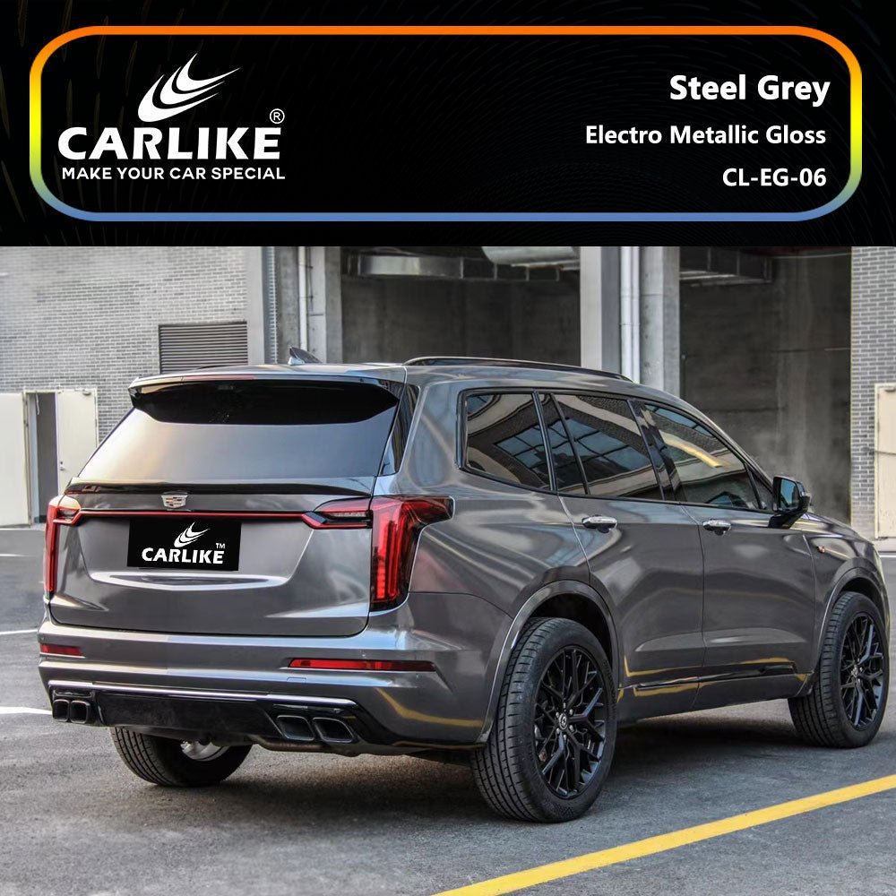 CARLIKE CL-EG-06 Electro Metallic Gloss Steel Grey Vinyl - CARLIKE WRAP