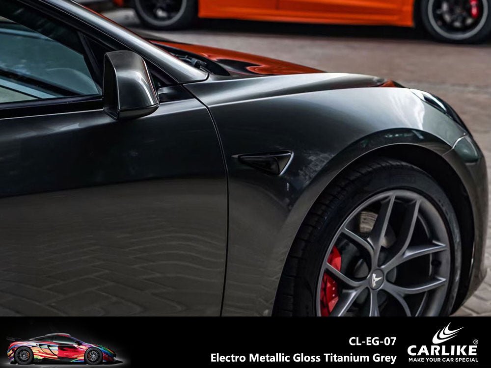 CARLIKE CL-EG-07 Electro Metallic Gloss Titanium Grey Vinyl - CARLIKE WRAP