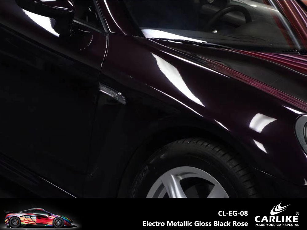 CARLIKE CL-EG-08 Electro Metallic Gloss Black Rose Vinyl - CARLIKE WRAP