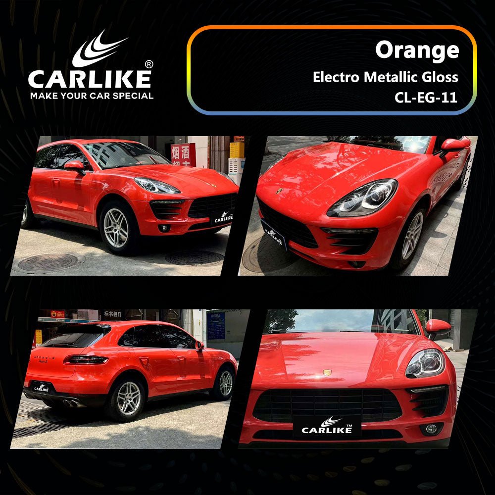 CARLIKE CL-EG-11P Electro Metallic Gloss Orange Vinyl PET Liner - CARLIKE WRAP