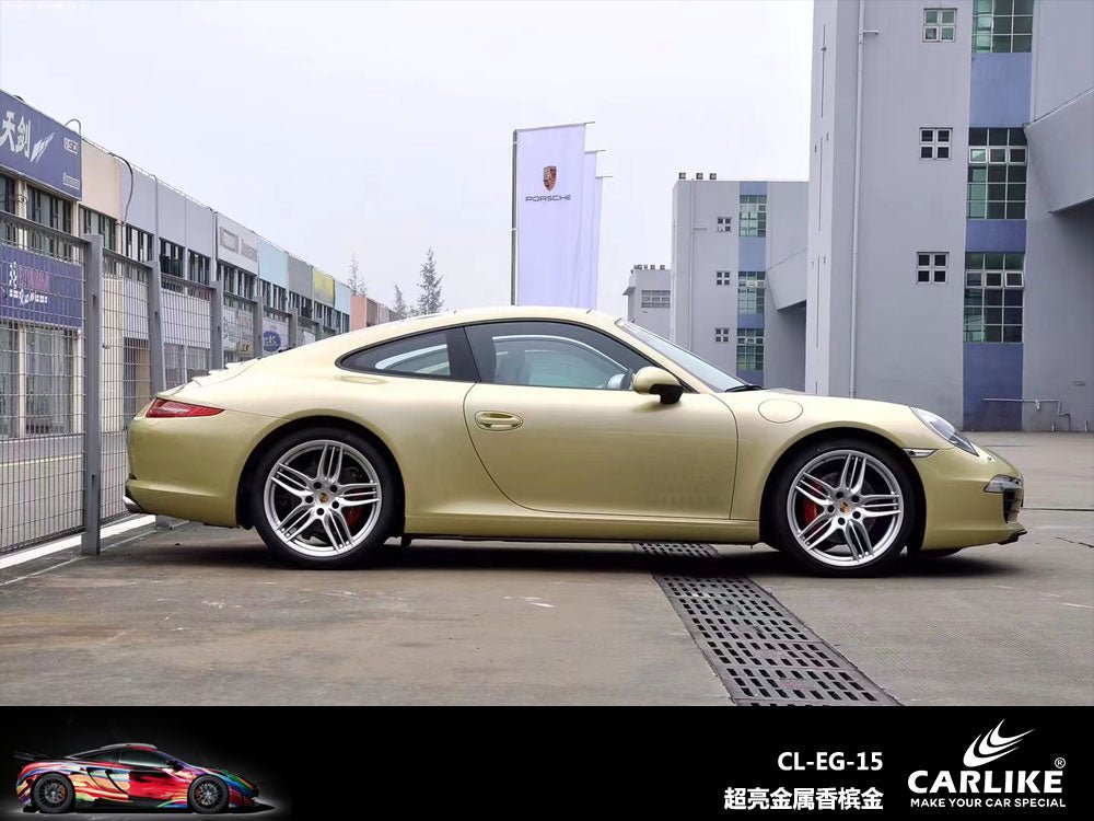 CARLIKE CL-EG-15P Electro Metallic Gloss Champagne Gold Vinyl PET Liner - CARLIKE WRAP