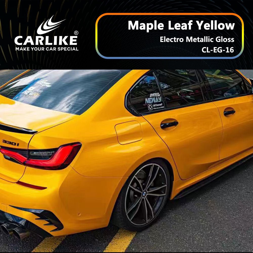 CARLIKE CL-EG-16 Electro Metallic Gloss Maple Leaf Yellow Vinyl - CARLIKE WRAP