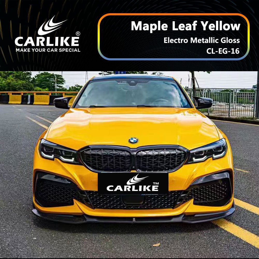 CARLIKE CL-EG-16 Electro Metallic Gloss Maple Leaf Yellow Vinyl - CARLIKE WRAP