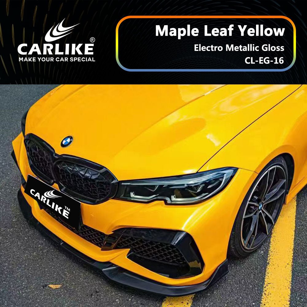 CARLIKE CL-EG-16 Electro Metallic Gloss Maple Leaf Yellow Vinyl - CARLIKE WRAP