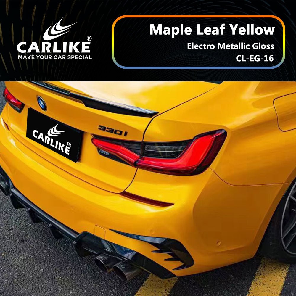 CARLIKE CL-EG-16 Electro Metallic Gloss Maple Leaf Yellow Vinyl - CARLIKE WRAP