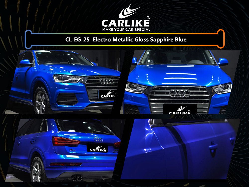CARLIKE CL-EG-25P Electro Metallic Gloss Sapphire Blue Vinyl PET Liner - CARLIKE WRAP