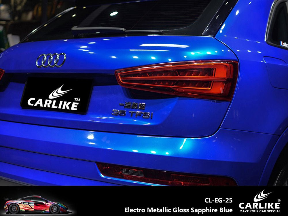 CARLIKE CL-EG-25P Electro Metallic Gloss Sapphire Blue Vinyl PET Liner - CARLIKE WRAP