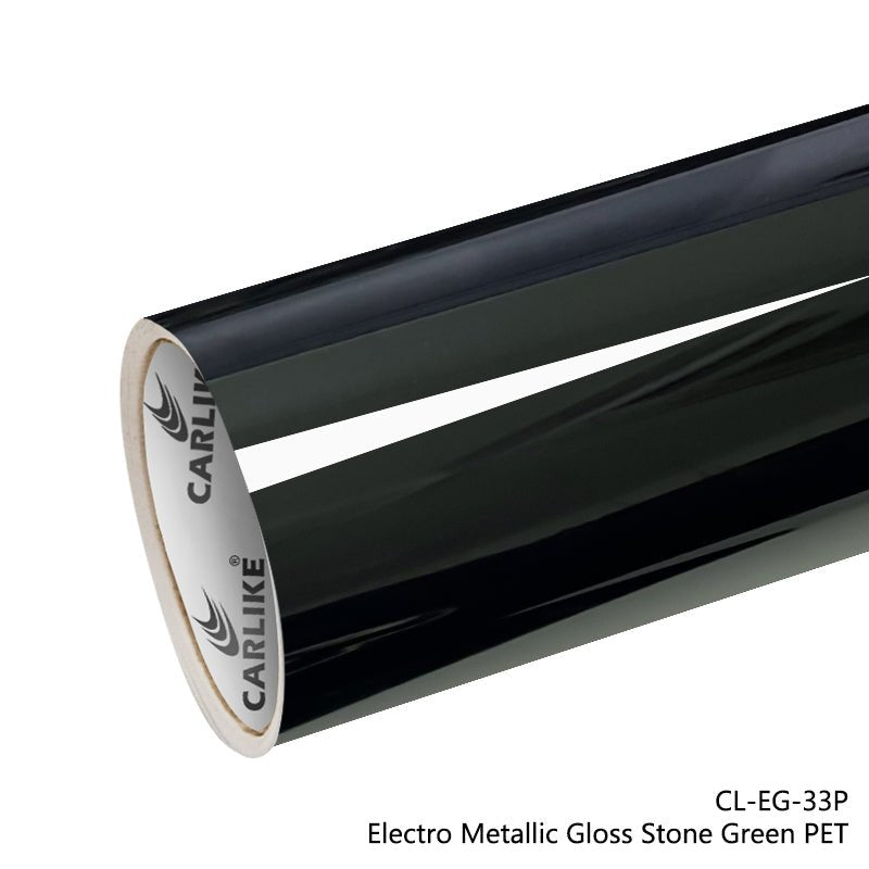 CARLIKE CL-EG-33P Electro Metallic Gloss Stone Green Vinyl PET Liner - CARLIKE WRAP