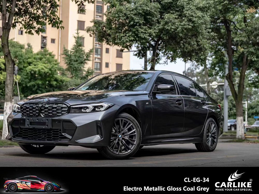CARLIKE CL-EG-34 Electro Metallic Gloss Coal Grey Vinyl - CARLIKE WRAP