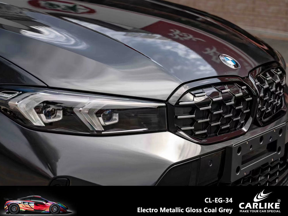 CARLIKE CL-EG-34 Electro Metallic Gloss Coal Grey Vinyl - CARLIKE WRAP