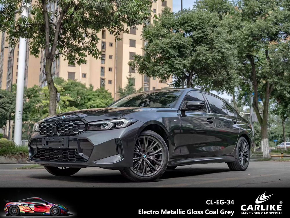 CARLIKE CL-EG-34 Electro Metallic Gloss Coal Grey Vinyl - CARLIKE WRAP
