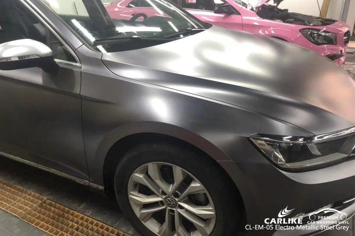 CARLIKE CL-EM-05 Matte Electro Metallic Steel Grey Vinyl - CARLIKE WRAP