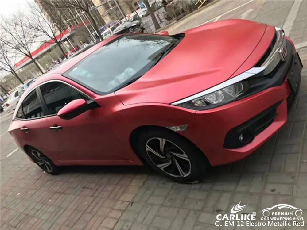 CARLIKE CL-EM-12 Matte Electro Metallic Red Vinyl - CARLIKE WRAP