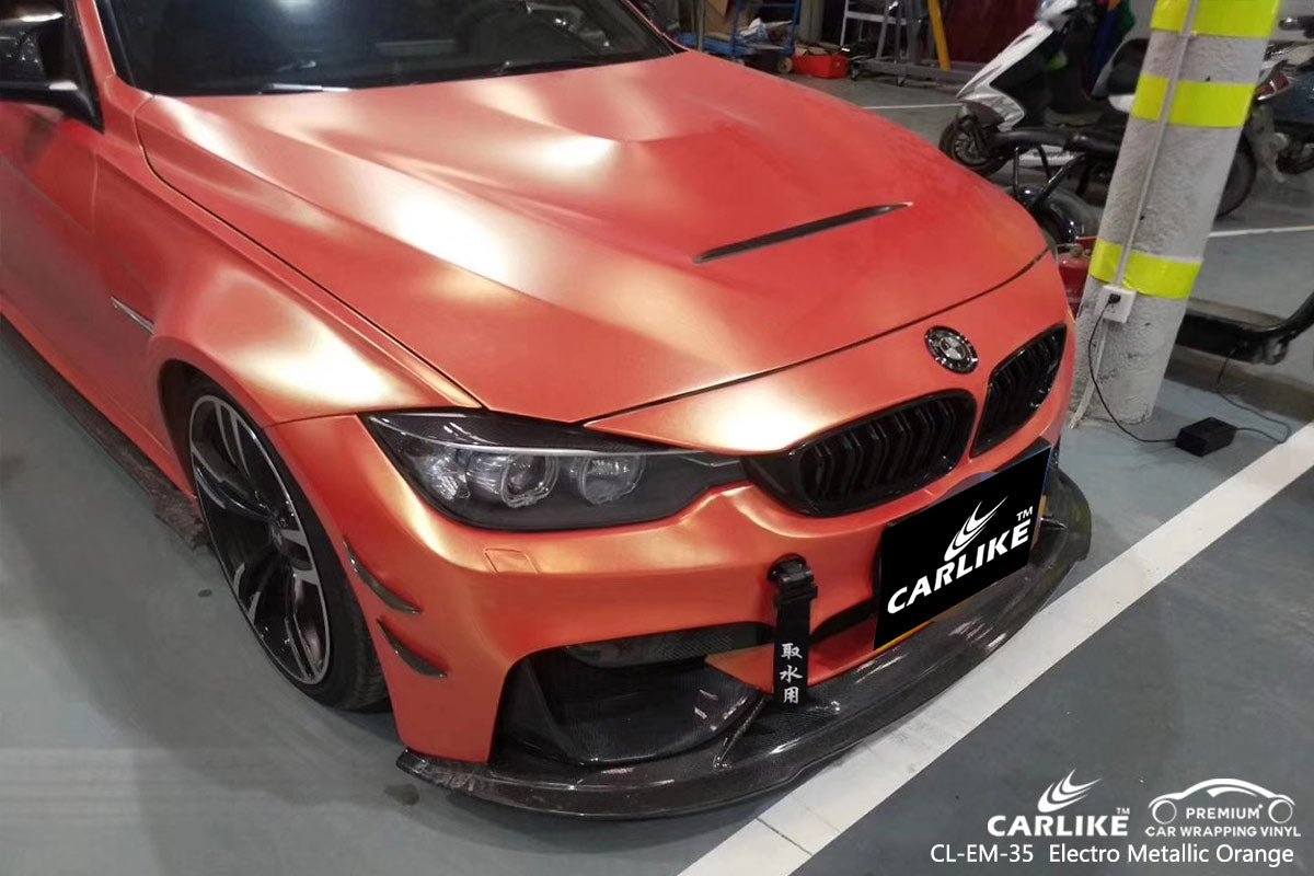 CARLIKE CL-EM-35 Matte Electro Metallic Orange Vinyl - CARLIKE WRAP