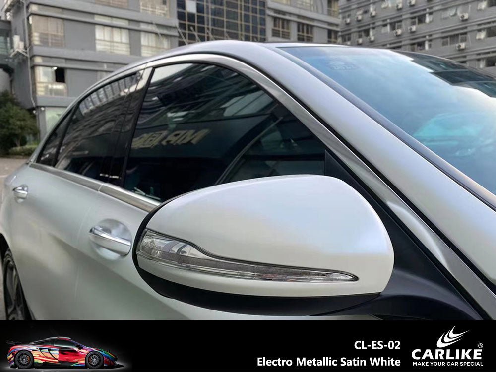 CARLIKE CL-ES-02 Electro Metallic Satin White Vinyl - CARLIKE WRAP