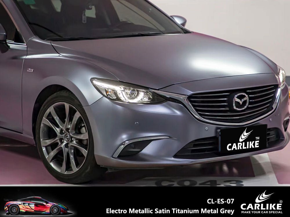 CARLIKE CL-ES-07 Electro Metallic Satin Titanium Metal Grey Vinyl - CARLIKE WRAP