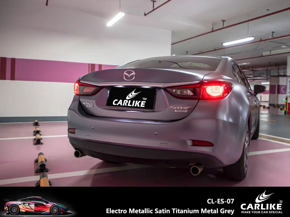 CARLIKE CL-ES-07 Electro Metallic Satin Titanium Metal Grey Vinyl - CARLIKE WRAP