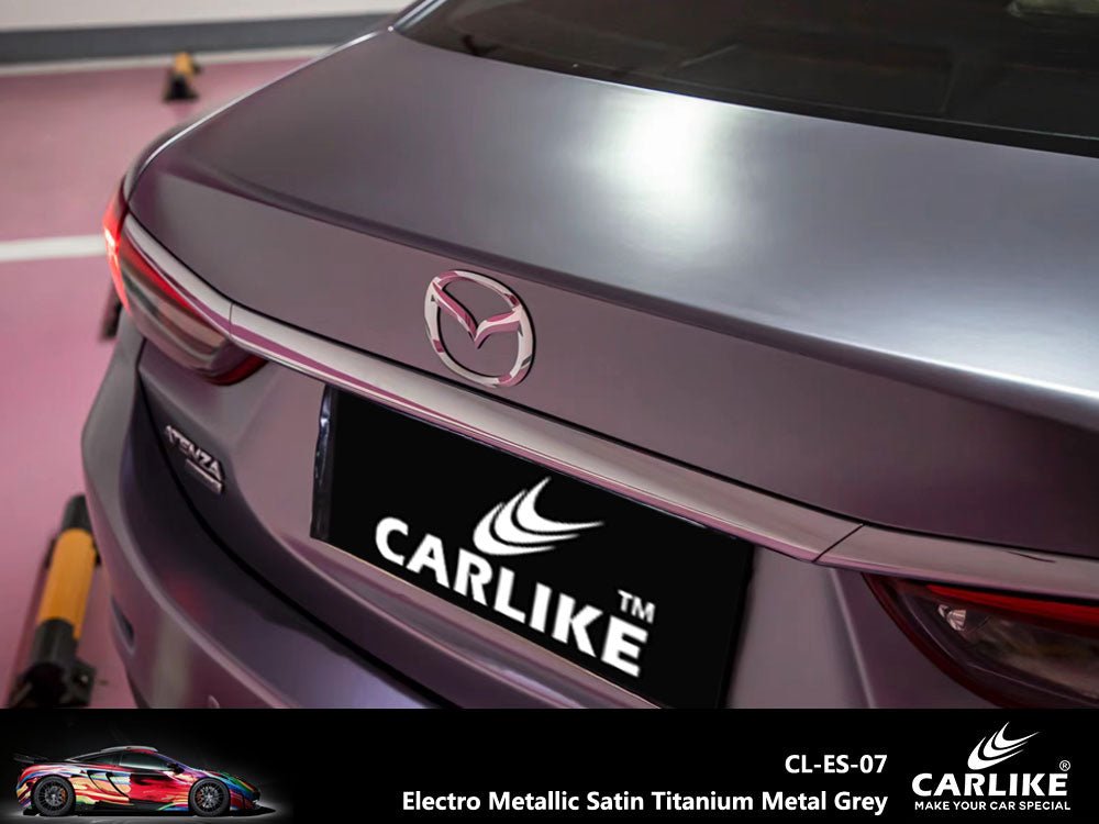 CARLIKE CL-ES-07 Electro Metallic Satin Titanium Metal Grey Vinyl - CARLIKE WRAP