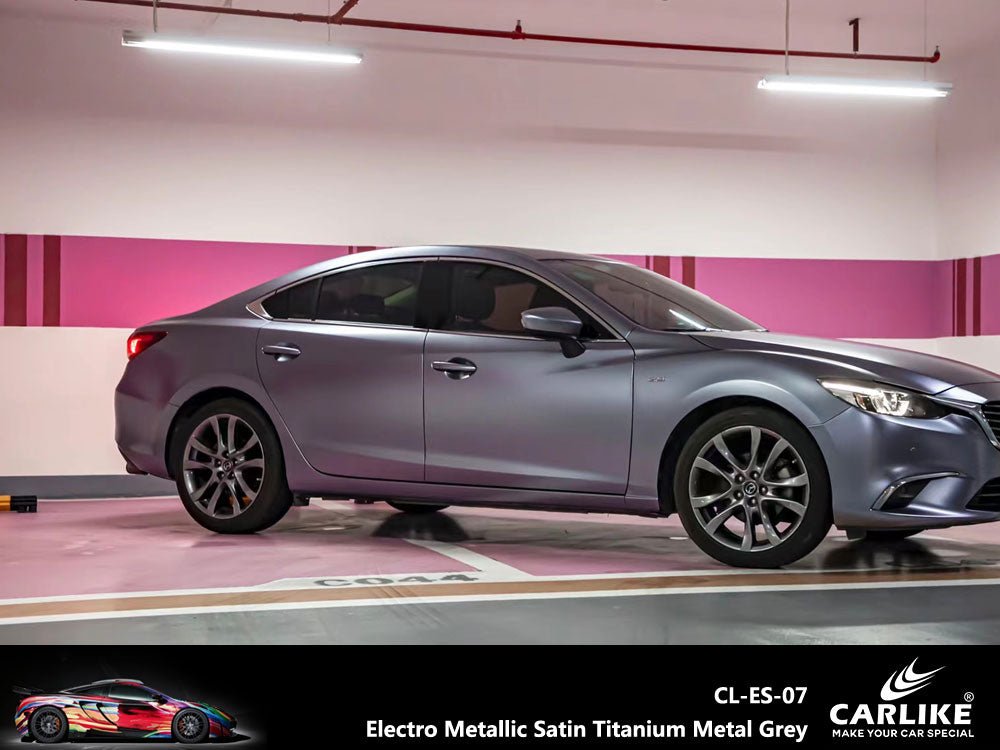 CARLIKE CL-ES-07 Electro Metallic Satin Titanium Metal Grey Vinyl - CARLIKE WRAP