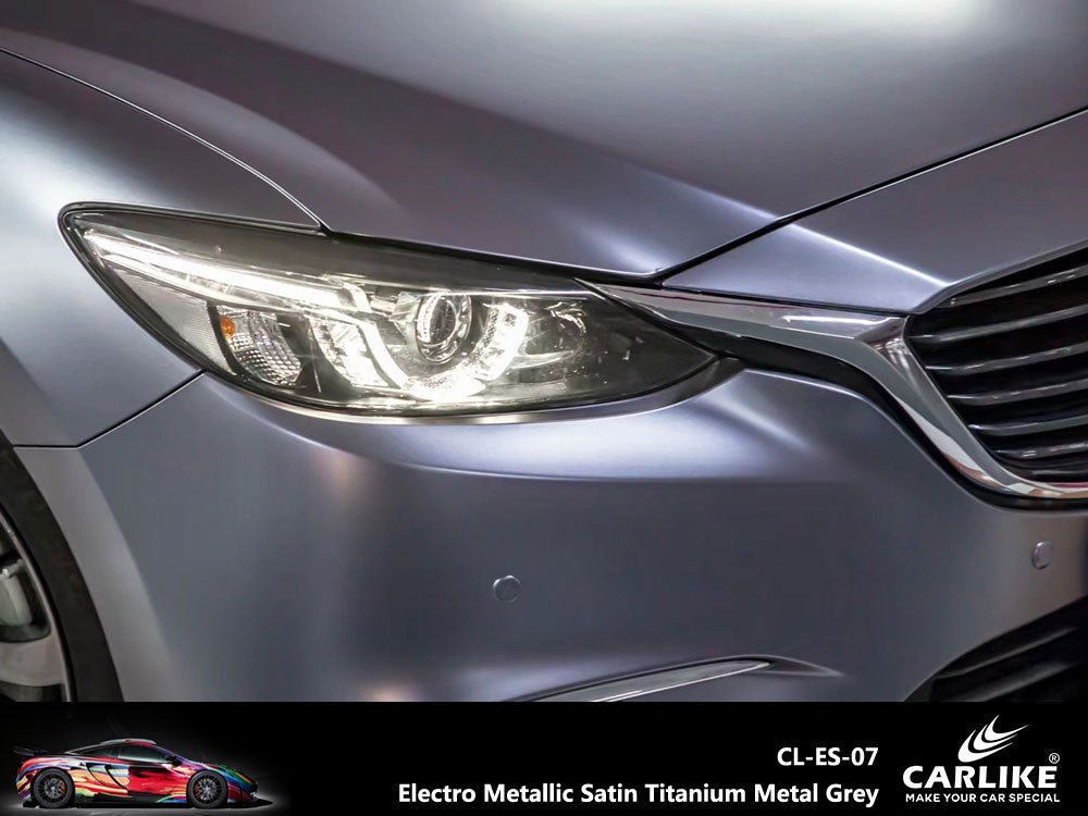 CARLIKE CL-ES-07 Electro Metallic Satin Titanium Metal Grey Vinyl - CARLIKE WRAP