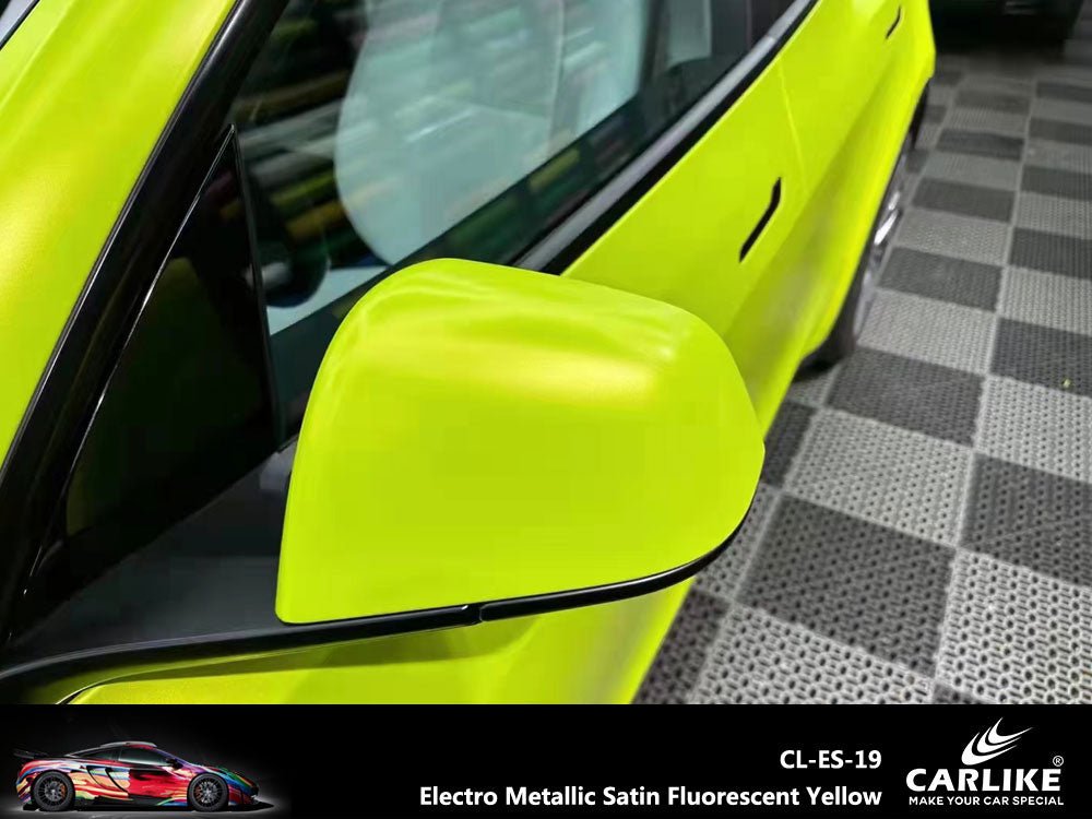 CARLIKE CL-ES-19 Electro Metallic Satin Fluorescent Yellow Vinyl - CARLIKE WRAP