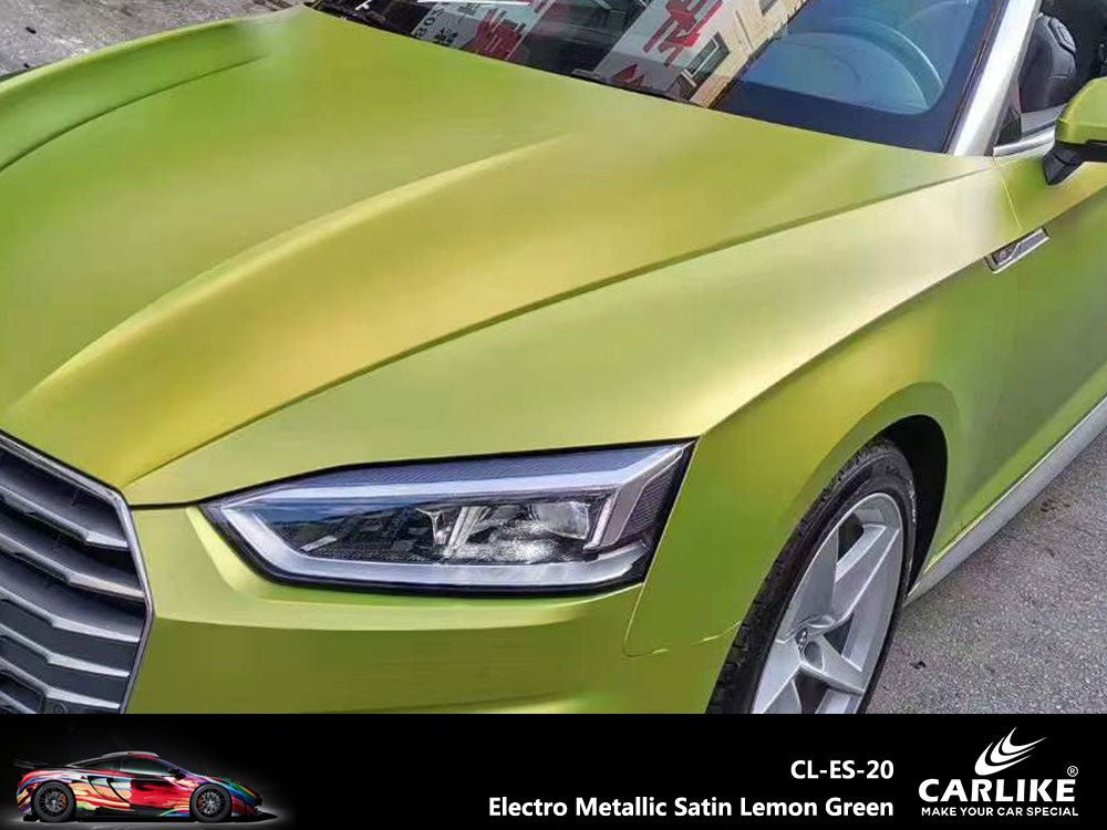 CARLIKE CL-ES-20 Electro Metallic Satin Lemon Green Vinyl - CARLIKE WRAP