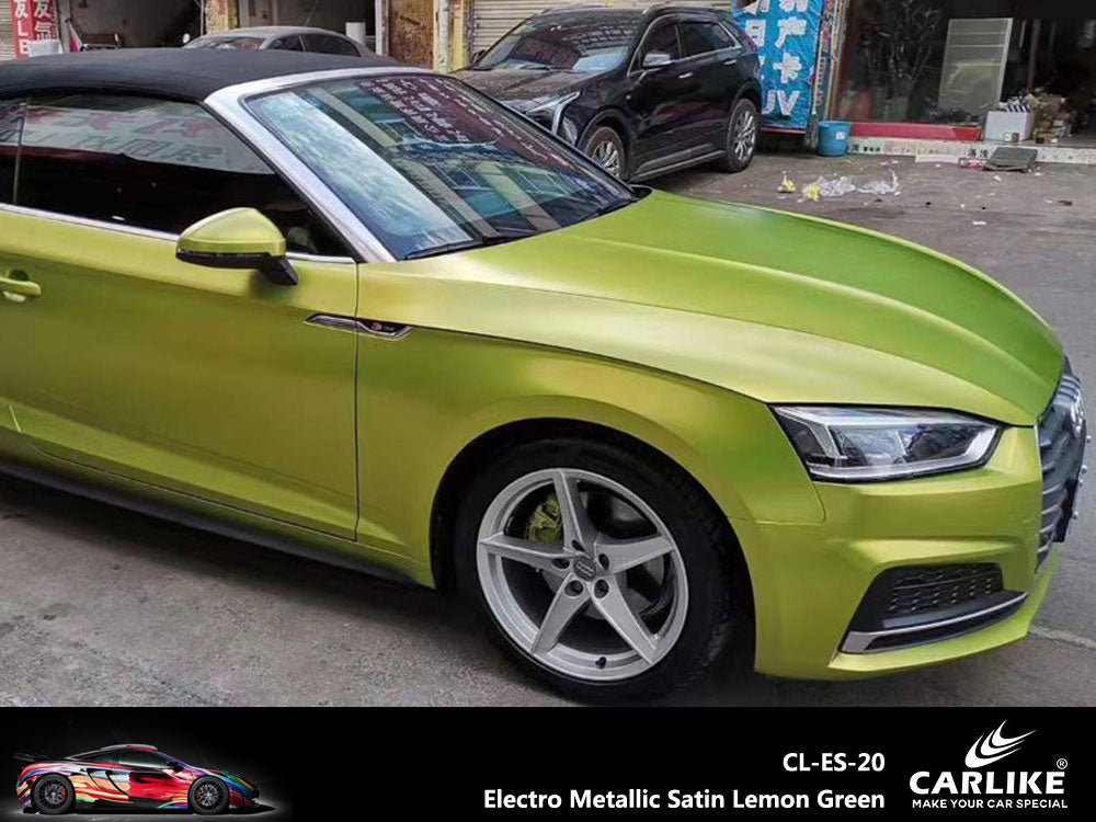 CARLIKE CL-ES-20 Electro Metallic Satin Lemon Green Vinyl - CARLIKE WRAP