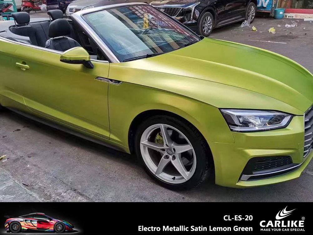 CARLIKE CL-ES-20 Electro Metallic Satin Lemon Green Vinyl - CARLIKE WRAP