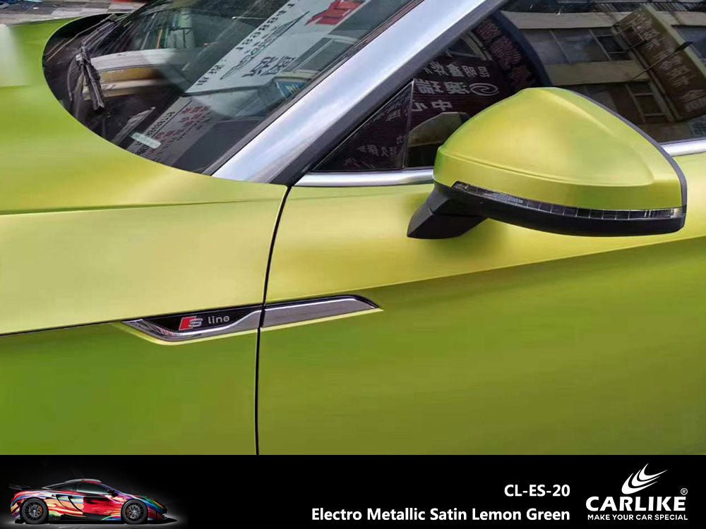 CARLIKE CL-ES-20 Electro Metallic Satin Lemon Green Vinyl - CARLIKE WRAP