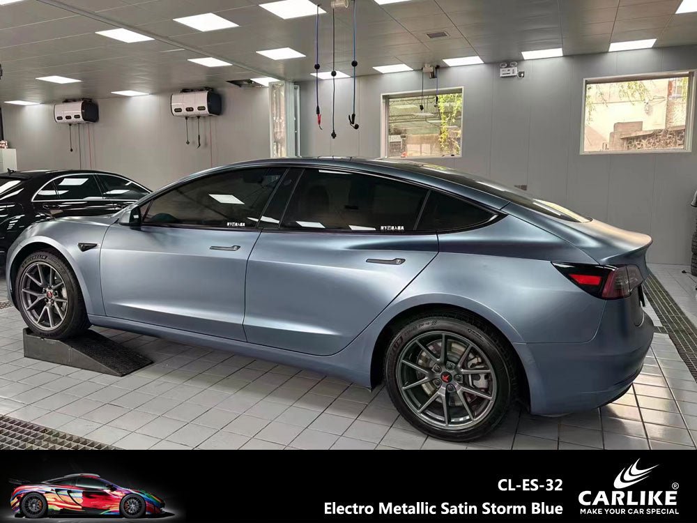 CARLIKE CL-ES-32 Electro Metallic Satin Storm Blue Vinyl - CARLIKE WRAP
