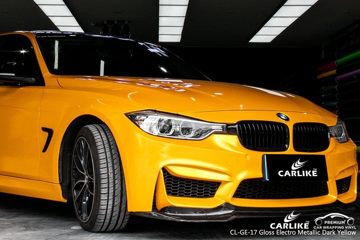 CARLIKE CL-GE-17 Gloss Electro Metallic Dark Yellow Vinyl CARLIKE Car Wrapping Vinyl