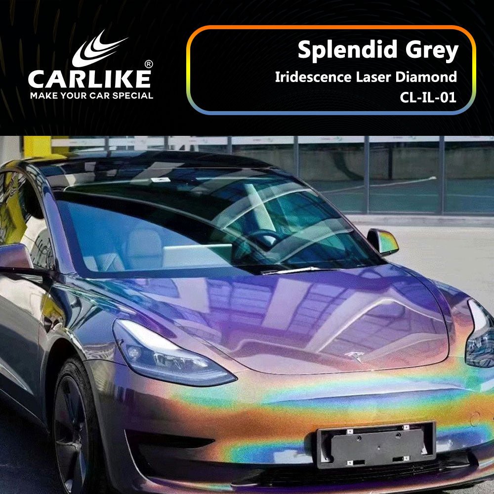 CARLIKE CL-IL-01 Iridescence Laser Diamond Splendid Grey Vinyl - CARLIKE WRAP