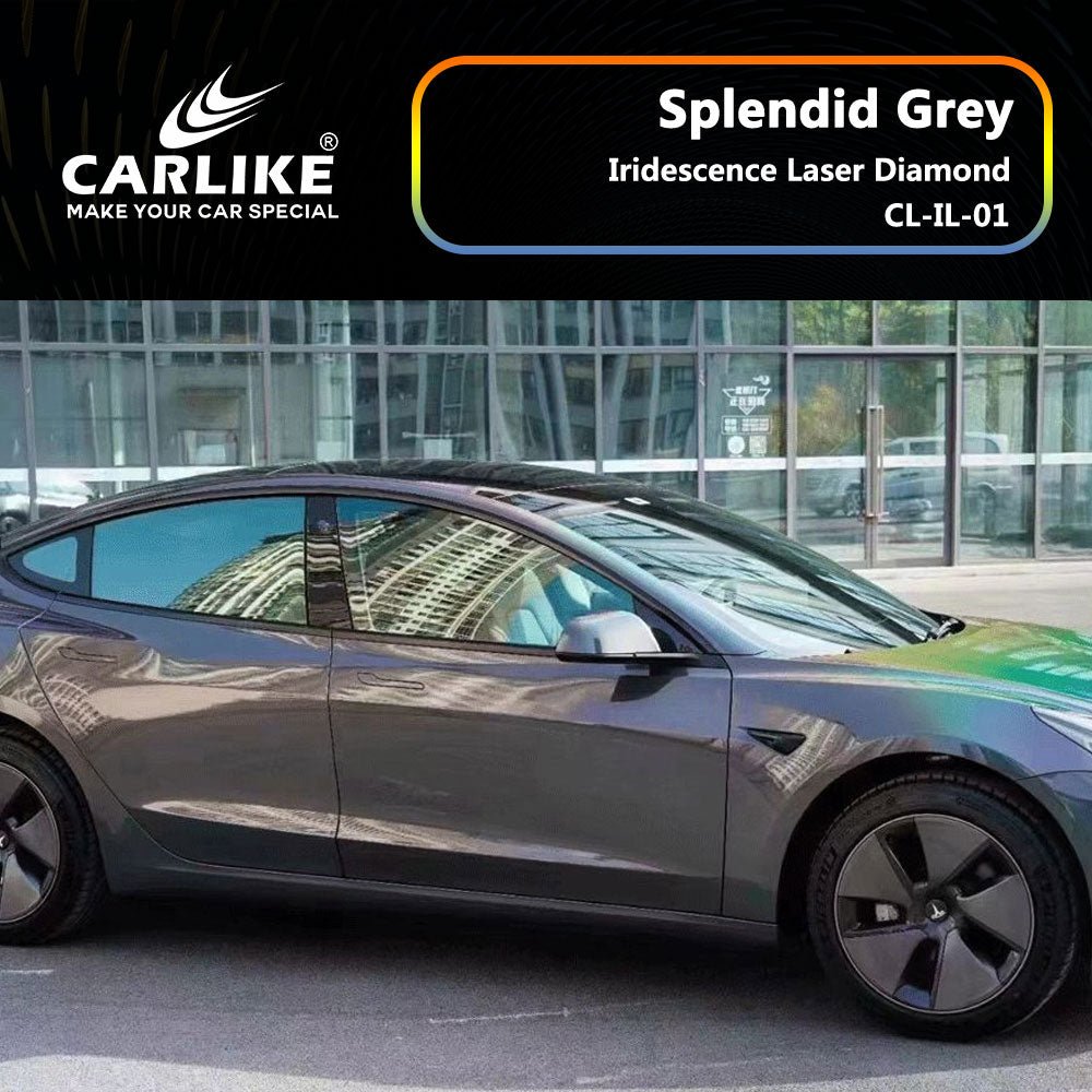 CARLIKE CL-IL-01 Iridescence Laser Diamond Splendid Grey Vinyl - CARLIKE WRAP