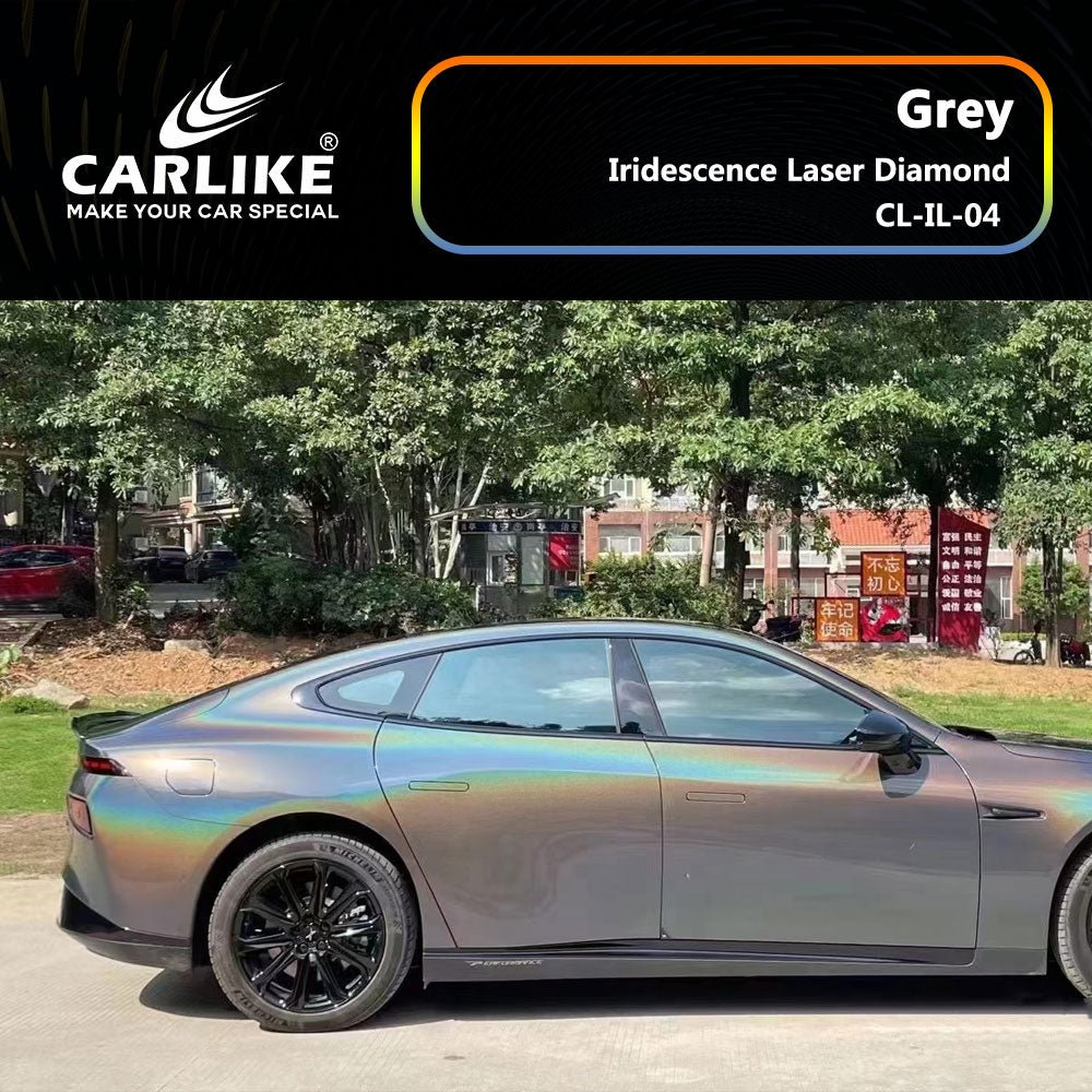 CARLIKE CL-IL-04 Iridescence Laser Diamond Grey Vinyl - CARLIKE WRAP