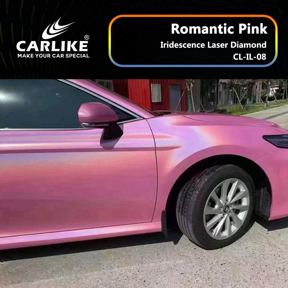 CARLIKE CL-IL-08 Iridescence Laser Diamond Romantic Pink Vinyl - CARLIKE WRAP