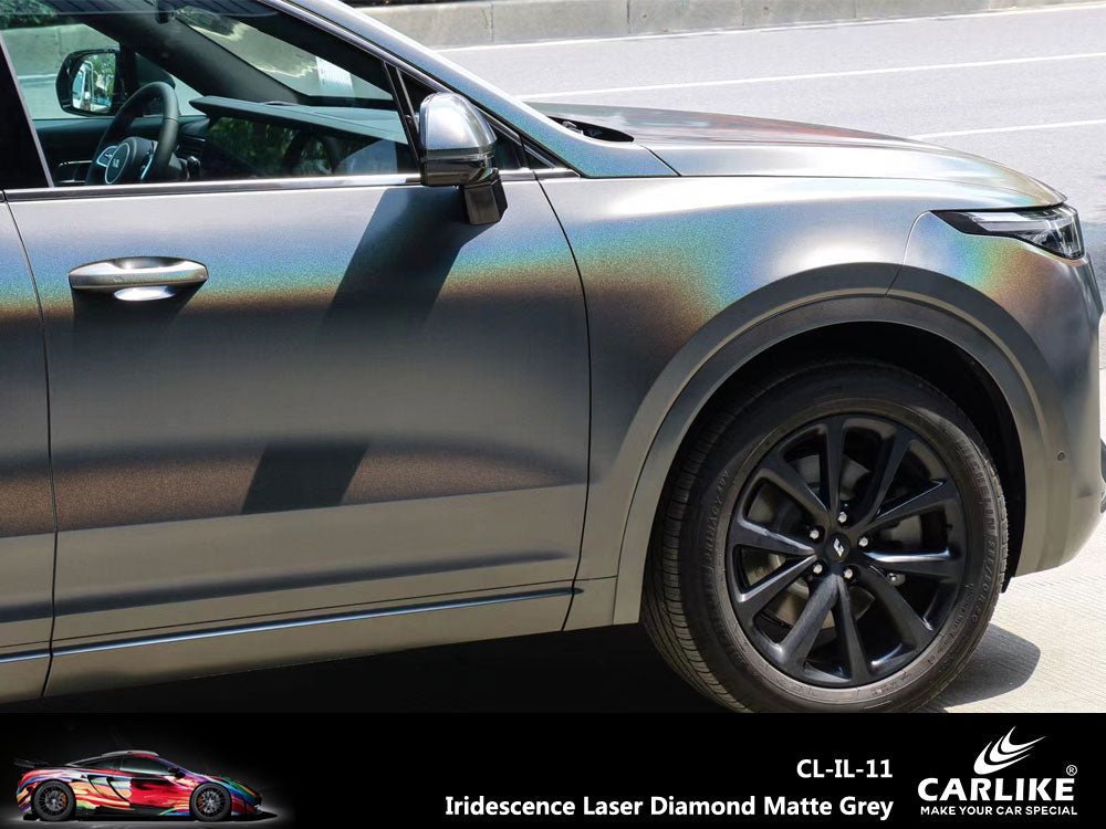 CARLIKE CL-IL-11 Iridescence Laser Diamond Matte Grey Vinyl - CARLIKE WRAP