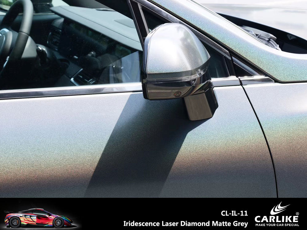 CARLIKE CL-IL-11 Iridescence Laser Diamond Matte Grey Vinyl - CARLIKE WRAP